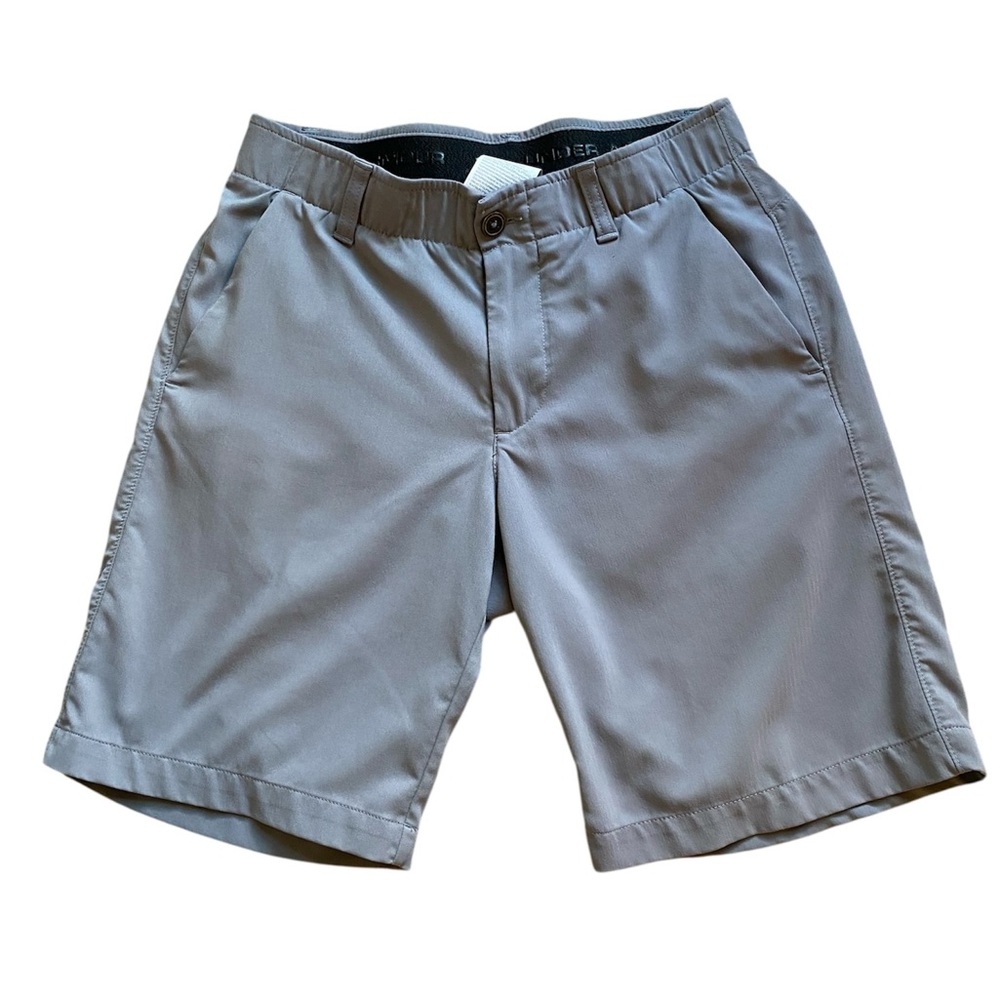 Men’s Under Armour Heather Gray Flat Front Golf Shorts